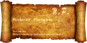Moderer Perenna névjegykártya